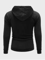 Men Textured Drawstring Hooded Sweatshirt