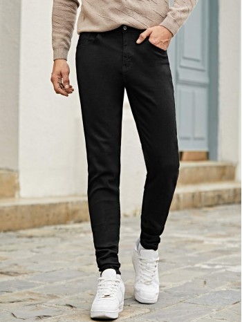 Men Slant Pocket Tapered Jeans