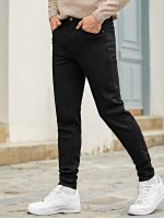 Men Slant Pocket Tapered Jeans