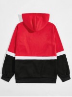 Men Cut And Sew Drawstring Hoodie