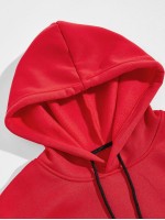 Men Cut And Sew Drawstring Hoodie