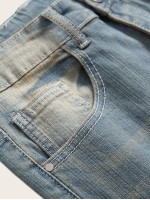 Men Button Fly Washed Jeans