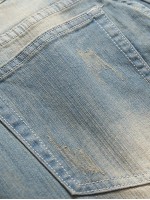 Men Button Fly Washed Jeans