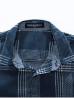 Men Plaid Button Up Denim Shirt