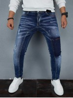 Men Cat Whisker Splatter Paint Jeans