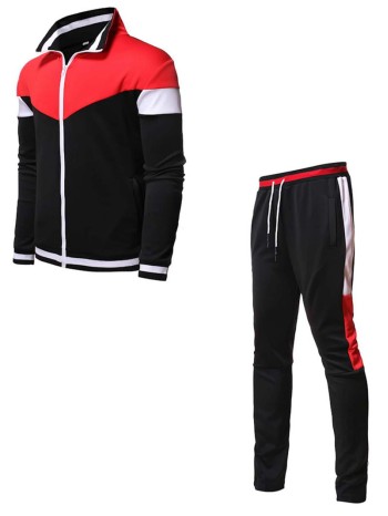 Men Color-block Jacket & Sweatpants