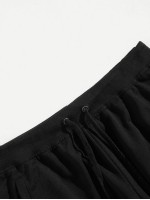 Men Cut And Sew Panel Drawstring Waist Pants