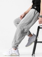 Men Solid Elastic Waist Sweatpants