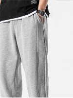 Men Solid Elastic Waist Sweatpants