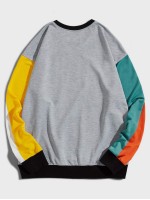 Men Color Block Drop Shoulder Sweatshirt