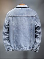 Men Flap Pockets Denim Jacket