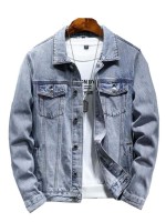 Men Flap Pockets Denim Jacket