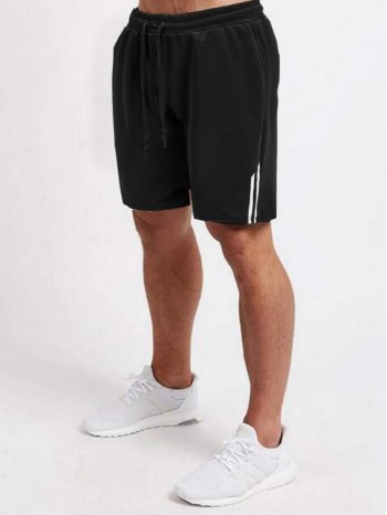 Men Side Stripe Drawstring Athletic Shorts