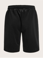 Men Side Stripe Drawstring Athletic Shorts