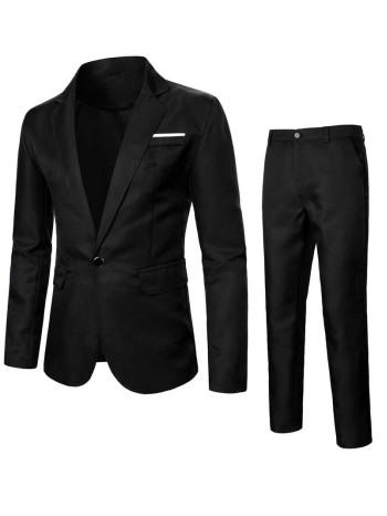 Men Single Button Blazer & Trousers Suit