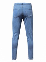 Men Ripped Slant Pocket Skinny Jeans