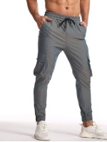 Men Flap Pocket Zip Hem Cargo Pants