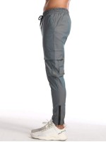 Men Flap Pocket Zip Hem Cargo Pants