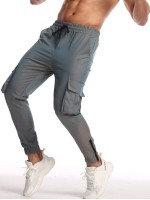 Men Flap Pocket Zip Hem Cargo Pants