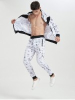 Men Marble Zip Up Hoodie & Sweatpants