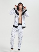 Men Marble Zip Up Hoodie & Sweatpants