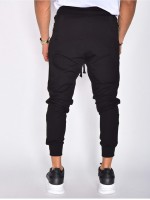 Men Zip & Button Detail Drawstring Sweatpants