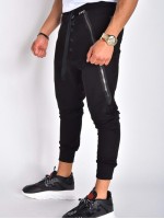 Men Zip & Button Detail Drawstring Sweatpants