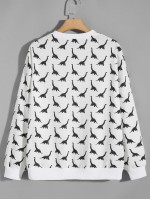 Men Allover Dinosaur Print Sweatshirt