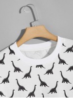 Men Allover Dinosaur Print Sweatshirt