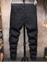 Men Flap Pocket Solid Jeans