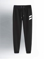 Men Varsity Striped Drawstring Joggers