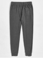 Men Drawstring Waist Solid Joggers