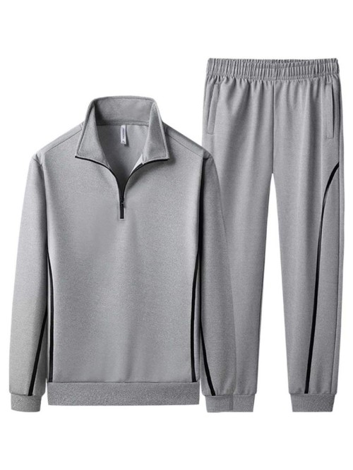 Men Zip Half Sweatshirt With Sweatpants