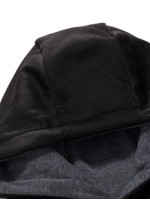 Men Contrast Panel Drawstring Hoodie