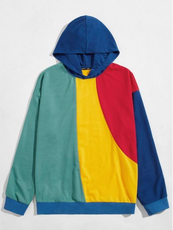 Men Colorblock Hoodie