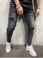 Men Ripped Pocket Detail Jeans