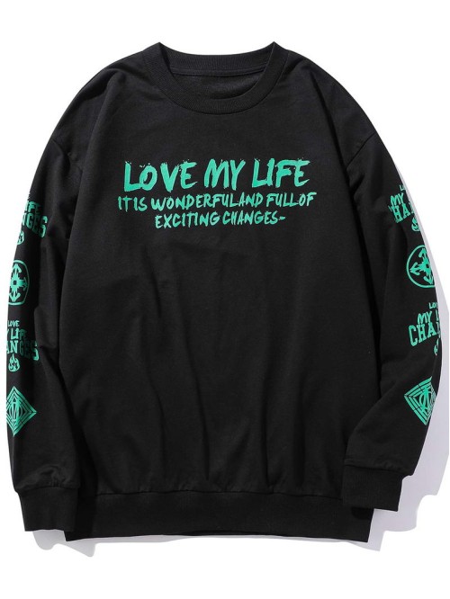 Men Slogan Graphic Sweatshirt