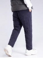 Men Reversible Letter Patched Trousers