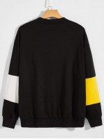 Men Cut And Sew Drop Shoulder Sweatshirt