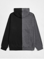 Men Color Block Drop Shoulder Hoodie