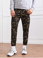 Men Flap Pocket Camo Cargo Pants