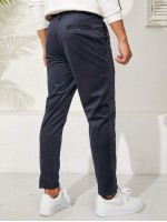 Men Button Fly Slant Pocket Corduroy Pants