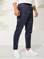 Men Button Fly Slant Pocket Corduroy Pants