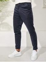 Men Button Fly Slant Pocket Corduroy Pants