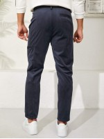 Men Button Fly Slant Pocket Corduroy Pants