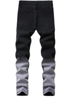 Men Ombre Pleats Skinny Jeans