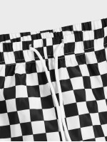 Men Slant Pocket Checked Shorts