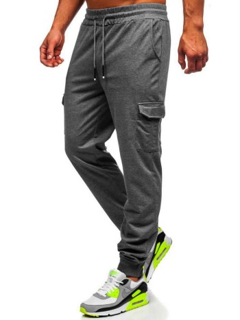 Men Flap Pocket Drawstring Pants