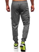 Men Flap Pocket Drawstring Pants