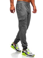 Men Flap Pocket Drawstring Pants